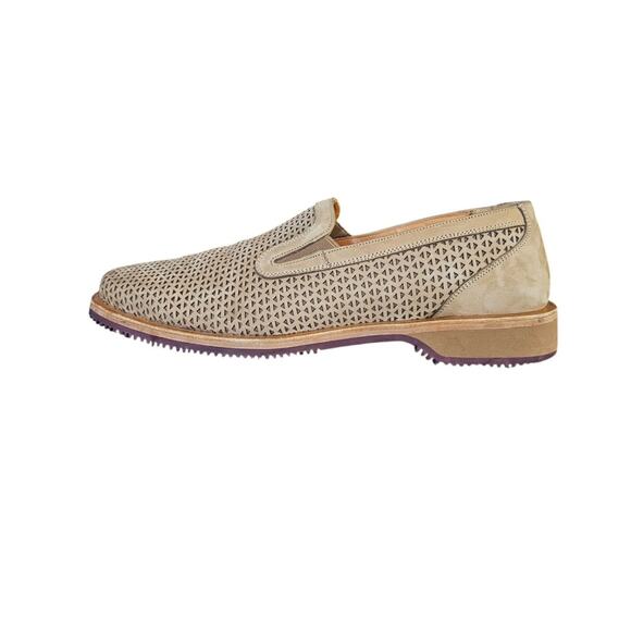 Mezlan Suede Puerto Cut Out Natural Beige Preppy Academia Loafers 9.5 EUC main image 13